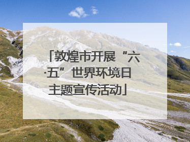 敦煌市开展“六·五”世界环境日主题宣传活动