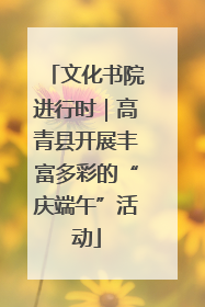 文化书院进行时｜高青县开展丰富多彩的“庆端午”活动