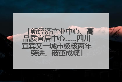 新经济产业中心、高品质宜居中心……四川宜宾又一城市极核两年突进、破茧成蝶