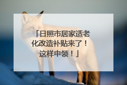 日照市居家适老化改造补贴来了！这样申领！