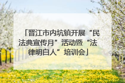 晋江市内坑镇开展“民法典宣传月”活动暨“法律明白人”培训会
