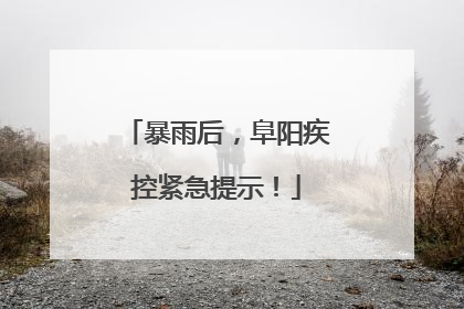 暴雨后，阜阳疾控紧急提示！
