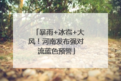 暴雨+冰雹+大风！河南发布强对流蓝色预警