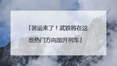 暑运来了！武铁将在这些热门方向加开列车