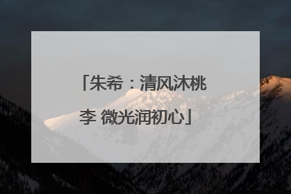 朱希：清风沐桃李 微光润初心