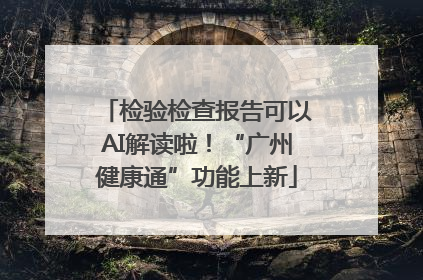 检验检查报告可以AI解读啦！“广州健康通”功能上新