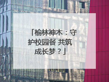榆林神木：守护校园餐 共筑成长梦？