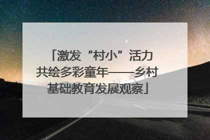 激发“村小”活力 共绘多彩童年——乡村基础教育发展观察