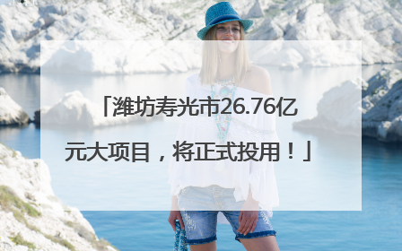 潍坊寿光市26.76亿元大项目，将正式投用！
