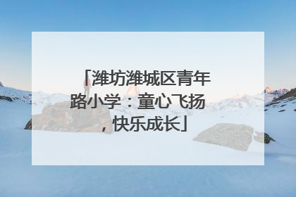 潍坊潍城区青年路小学：童心飞扬，快乐成长