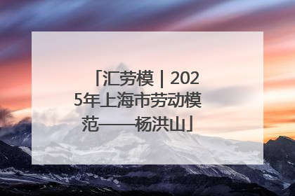 汇劳模｜2025年上海市劳动模范——杨洪山
