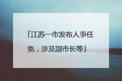 江苏一市发布人事任免，涉及副市长等