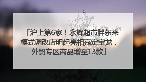 沪上第6家！永辉超市胖东来模式调改店明起亮相嘉定宝龙，外贸专区商品增至13款