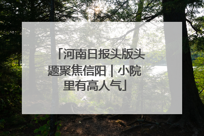 河南日报头版头题聚焦信阳｜小院里有高人气