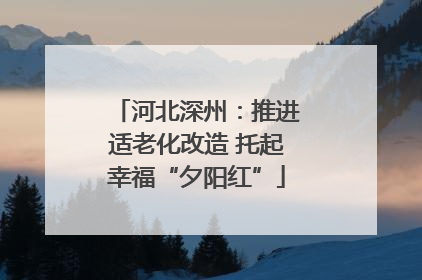 河北深州：推进适老化改造 托起幸福“夕阳红”