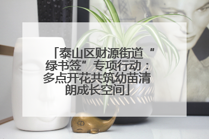 泰山区财源街道“绿书签”专项行动：多点开花共筑幼苗清朗成长空间