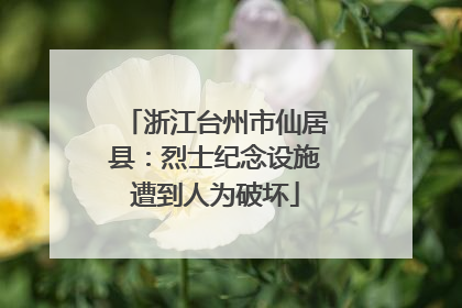 浙江台州市仙居县：烈士纪念设施遭到人为破坏