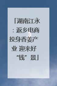 湖南江永：返乡电商投身香姜产业 迎来好“钱”景