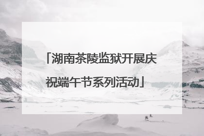 湖南茶陵监狱开展庆祝端午节系列活动
