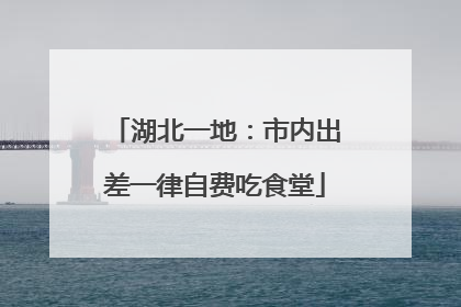 湖北一地：市内出差一律自费吃食堂