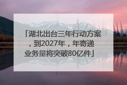 湖北出台三年行动方案，到2027年，年寄递业务量将突破80亿件