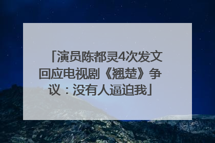 演员陈都灵4次发文回应电视剧《翘楚》争议：没有人逼迫我