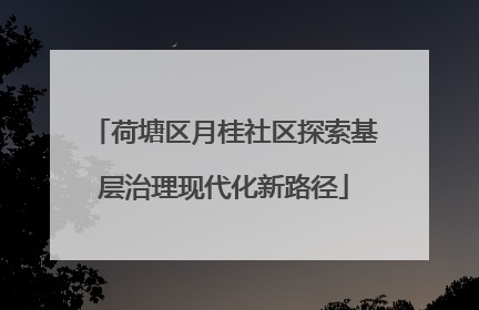 荷塘区月桂社区探索基层治理现代化新路径
