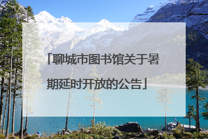 聊城市图书馆关于暑期延时开放的公告