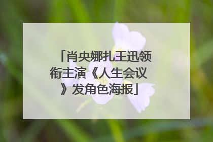 肖央娜扎王迅领衔主演《人生会议》发角色海报