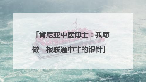 肯尼亚中医博士：我愿做一根联通中非的银针