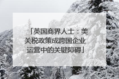 英国商界人士：美关税政策成跨国企业运营中的关键障碍