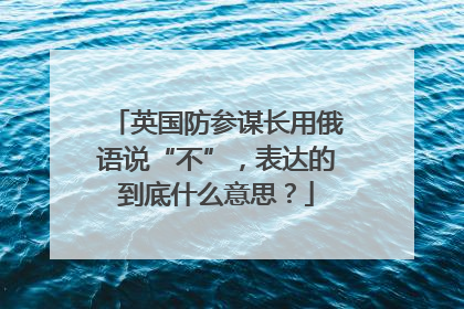 英国防参谋长用俄语说“不”，表达的到底什么意思？