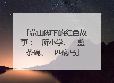 蒙山脚下的红色故事：一所小学、一盏茶碗、一匹病马