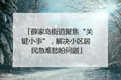薛家岛街道聚焦“关键小事”，解决小区居民急难愁盼问题