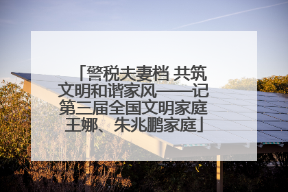 警税夫妻档 共筑文明和谐家风——记第三届全国文明家庭王娜、朱兆鹏家庭