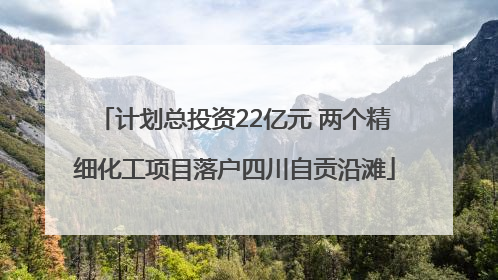 计划总投资22亿元 两个精细化工项目落户四川自贡沿滩