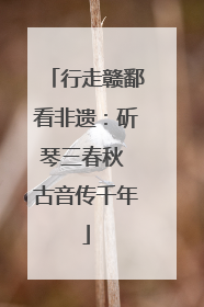 行走赣鄱看非遗：斫琴三春秋 古音传千年