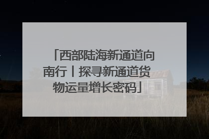 西部陆海新通道向南行丨探寻新通道货物运量增长密码