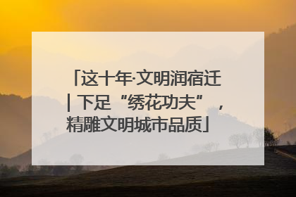 这十年·文明润宿迁｜下足“绣花功夫”，精雕文明城市品质