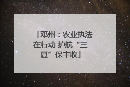 邓州：农业执法在行动 护航“三夏”保丰收