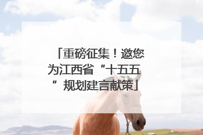 重磅征集！邀您为江西省“十五五”规划建言献策