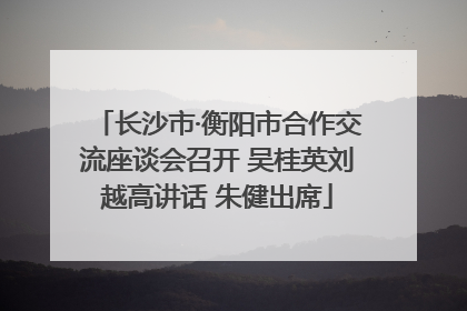 长沙市·衡阳市合作交流座谈会召开 吴桂英刘越高讲话 朱健出席