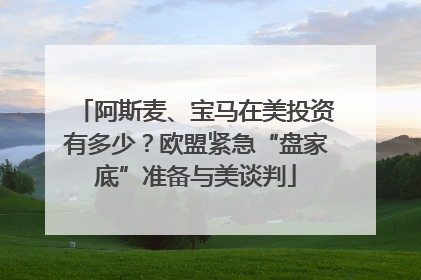 阿斯麦、宝马在美投资有多少？欧盟紧急“盘家底”准备与美谈判