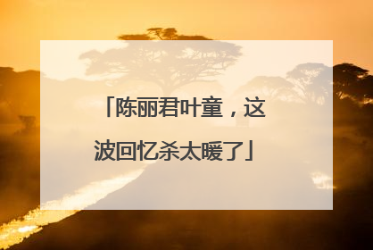 陈丽君叶童，这波回忆杀太暖了