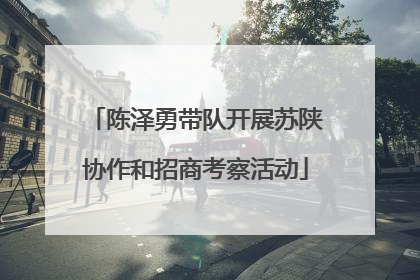 陈泽勇带队开展苏陕协作和招商考察活动