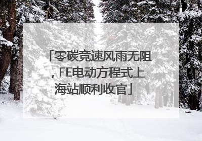 零碳竞速风雨无阻，FE电动方程式上海站顺利收官