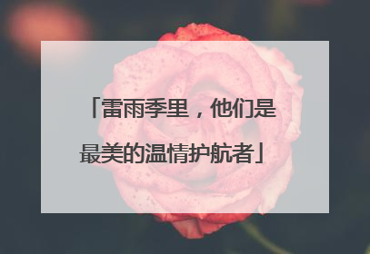 雷雨季里，他们是最美的温情护航者