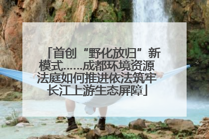 首创“野化放归”新模式……成都环境资源法庭如何推进依法筑牢长江上游生态屏障
