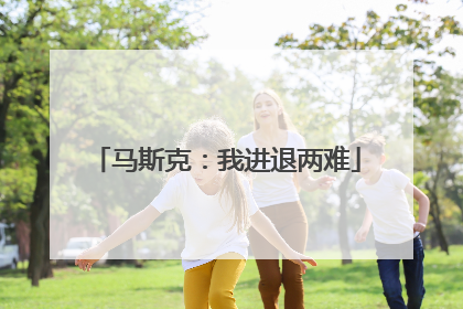 马斯克：我进退两难