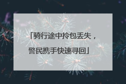 骑行途中拎包丢失，警民携手快速寻回